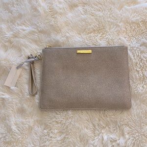 NWT! Katie Loxton Gold Glitter Wristlet 8”x11.5”